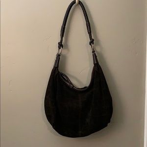 Brighton leather brown croc design braided handles